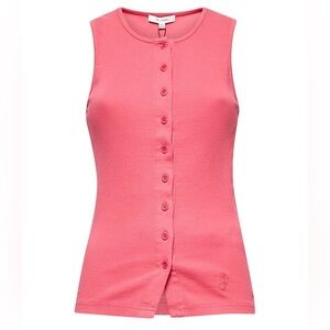 Jw Anderson Logo Embroidered Knit Top In Bubblegum Size: Large